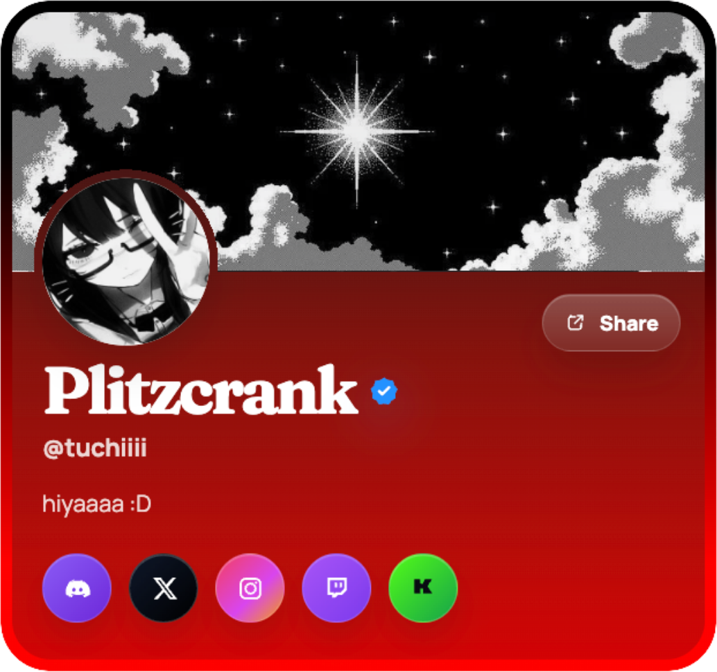 Example crimson creator profile card